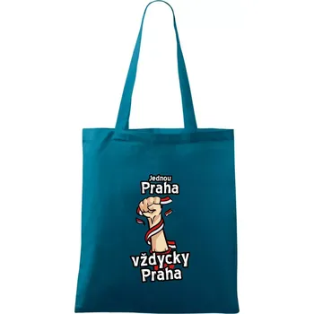 Jednou Praha vždycky Praha - Taška bavlněná - 42 x 38 cm ( Petrolejová )
