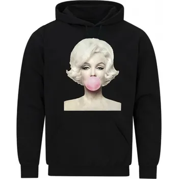 Pánská mikina Pánská mikina Marilyn Monroe s žvýkačkou (Skladem S-5XL) (Velikost: 5XL, Barva: Černá)