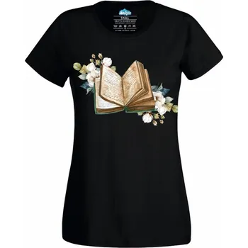 Dámské tričko Květinová kapitola (Velikost: 4XL, Barva: Černá)