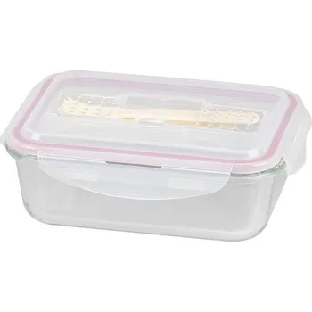 Dóza na potraviny Doplňkový sortiment Dóza MagicHome obdélníková skleněná s příborem Clip, 1000ml