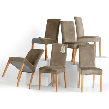 Potah na židli Napínací potah na židli s opěradlem SENTO 6 ks béžový