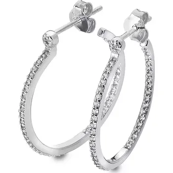 Náušnice Stříbrné náušnice Hot Diamonds Hoops Topaz DE623