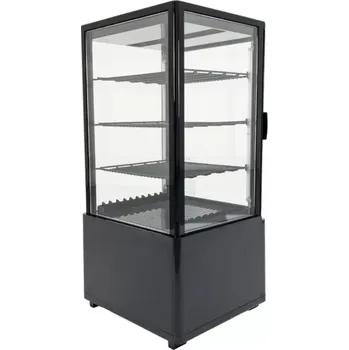 vasegastro Panoramatická chladicí vitrína 68 l – černá | pro dorty, dezerty a chlazené nápoje
