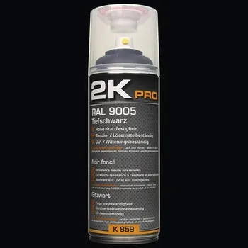 Barva ve spreji Barva ve spreji 2K PRO matná RAL 9005 sytě černá 400 ml