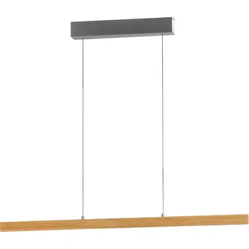 FISCHER & HONSEL Závěsné světlo LED Shine-Wood, délka 105 cm, dub/niklová barva dub, nikl LED 27 W celkem - Doprava zdarma