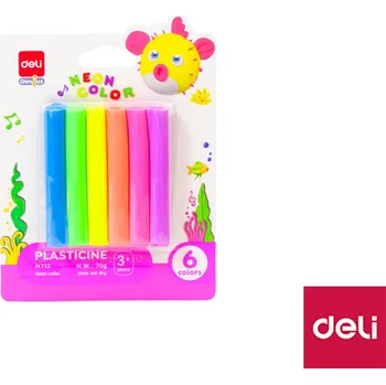 modelína a plastelína Plastelína měkká NEON 6 barev DELI