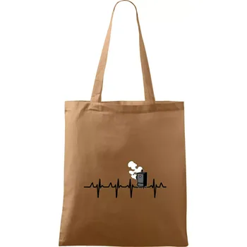 Nákupní taška EKG udírna - Taška bavlněná - 42 x 38 cm ( Cappuccino )
