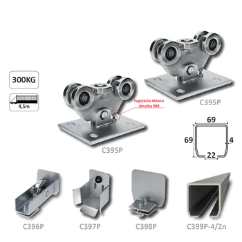 Stavební profil PICCOLO samonos do 300 kg/4,5 m, profil 69 x 69 x 4 mm, Zn