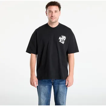 Pánské tričko Tričko AllSaints Orlando Logo Print Oversized T-Shirt Jet Black L