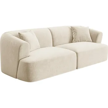 Pohovka Cosmopolitan Design Světle béžová sametová trojmístná pohovka Campi 220 cm