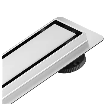 Odvodňovací žlab Cerano Lineární odtokový žlab se sifonem, otočný 360°, design 2v1, chrom, 80 cm, CER-414929