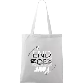 Nákupní taška End of love - Taška bavlněná - 42 x 38 cm ( Bílá )