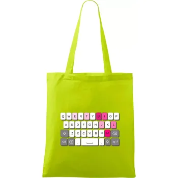 Klávesnice miluju tě - Taška bavlněná - 42 x 38 cm ( Limetková )