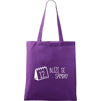 Nákupní taška Blíží se Sámday - Taška bavlněná - 42 x 38 cm ( Fialová )