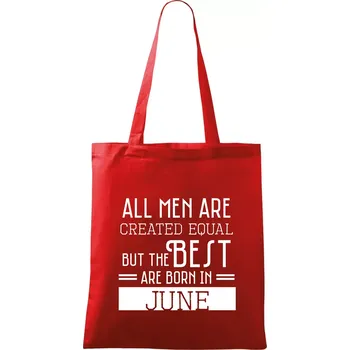 Nákupní taška All men are created equal june - Taška bavlněná - 42 x 38 cm ( Červená )