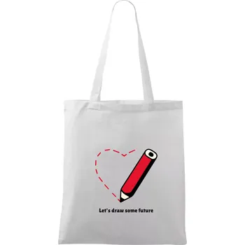 Let's draw some future - Taška bavlněná - 42 x 38 cm ( Bílá )