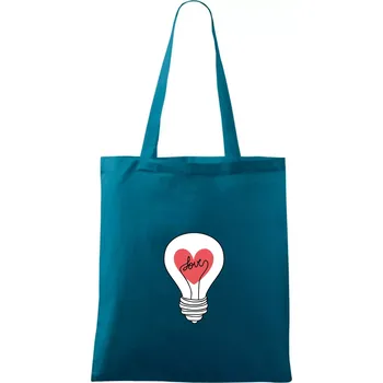 Love žárovka rozum - Taška bavlněná - 42 x 38 cm ( Petrolejová )