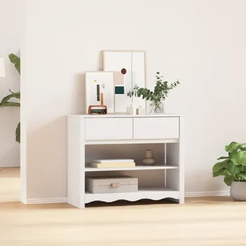 Konzolový stolek vidaXL Konzolový stolek se zásuvkou Drammen Bílá 89,5 x 37 x 73 cm