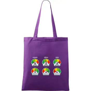 Nákupní taška Průběh pracovního týdne - Taška bavlněná - 42 x 38 cm ( Fialová )