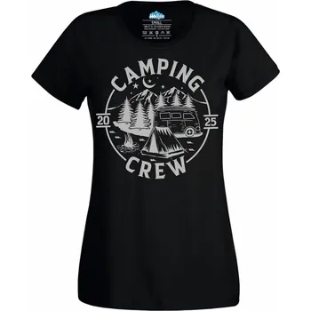 Dámské tričko Dámské tričko Camping Crew 2025 (Velikost: 4XL, Barva: Černá)