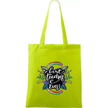 Barevné tužky best teacher ever - Taška bavlněná - 42 x 38 cm ( Limetková )