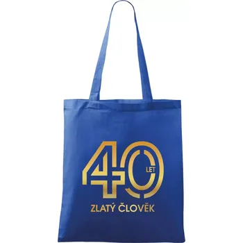 40 let zlatý člověk - Taška bavlněná - 42 x 38 cm ( Královská modrá )