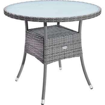Zahradní stůl Polyratanový stůl Ø80cm | šedý
