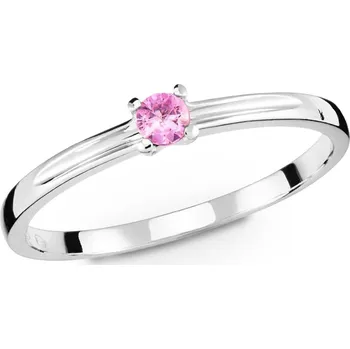 Prsten Zásnubní prsten z bílého zlata s růžovým safírem 270.90 Velikost: 52