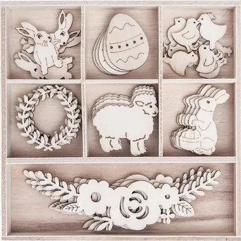 Party dekorace DP Craft Sada dřevěných ozdob - Velikonoce 35ks