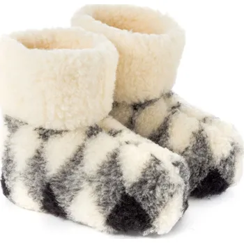 Oblečení a móda Ovčí Věci Barefoot TV bačkory z ovčí vlny merino káro, Velikost EU 37 - 38