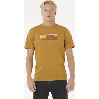 Pánské tričko Tričko Rip Curl SURF REVIVAL STATION TEE Bronze velikost L
