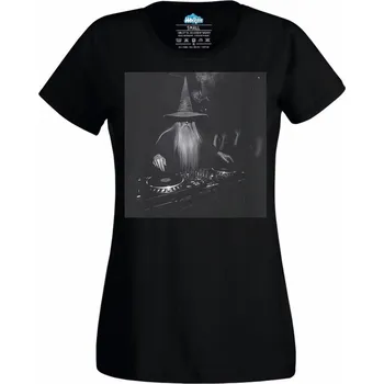 Dámské tričko Dámské tričko DJ Čaroděj Gandalf (Velikost: M, Barva: Černá)