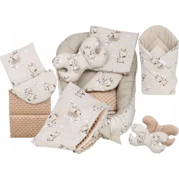 Příslušenství pro dětskou postel a kolébku JAKS Set do postýlky 7 dílná žirafa Zosia