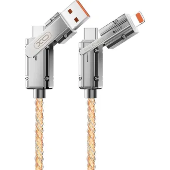 Datový kabel Kabel XO NB276 4v1 USB-C - Lightning + USB - USB-C 60W 1m šedý
