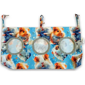 Pro hlodavce SpokojenéMorče.cz Kovové jesličky na šroubování 26x16x6 cm (Barva: morčata na modré)