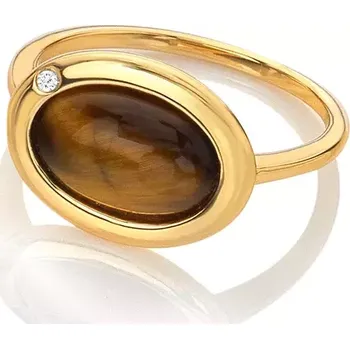 Oblečení a móda Pozlacený prsten Hot Diamonds X Gemstones Oval DR272 Obvod 56 mm