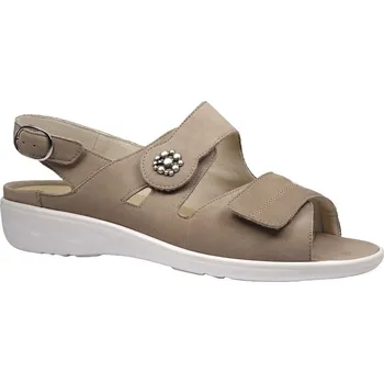 Dámské sandále Letní vycházková obuv, Waldläufer, šíře K, corda: Šedá Nubuk, velur (semiš) 28,4 43 K - extra široká (28217-28218)