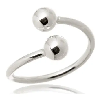 Prsten Dámský moderní stříbrný prsten s kuličkami STRP0630F