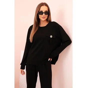 Komplet dámský máslový mikina a kalhoty s gumou černý UNI