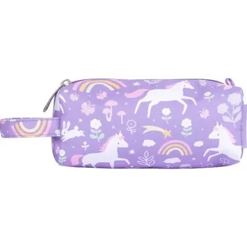 Penál A Little Lovely Company - pouzdro na pastelky - jednorožci a duha