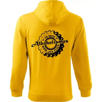 Pánská mikina Alkoholismus pivo - Mikina s kapucí na zip trendy zipper - 2XL ( Žlutá )