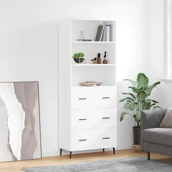 přebalovací pult a komoda Skříň highboard bílá 69,5 x 34 x 180 cm kompozitní dřevo Bílá3189397