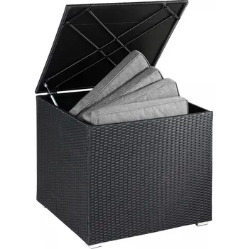 Zahradní úložný box Úložný zahradní box z polyratanu | černá