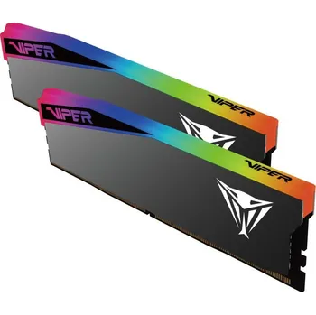 Operační paměť Patriot Viper RGB Elite 5 Ultra 32GB DDR5 6400MT/s Operační paměť, DDR5, 32GB (2× 16GB kit), 6400MT/s, CL39, 1,4V, s chladičem, RGB podsvícení, černá VEUR532G6432K
