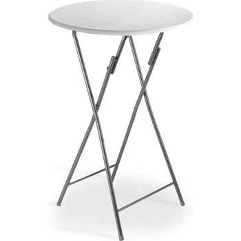 Barový stolek Barový skládací stůl Ø60cm | bílý