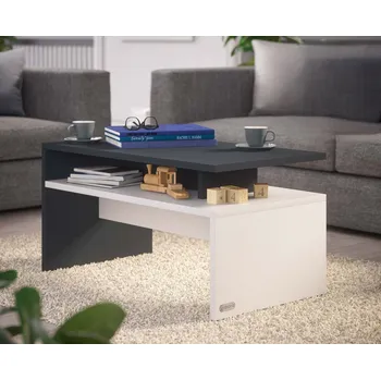 Konferenční stolek Konferenční stolek Sacramento 95x55x50cm | Bílá / Antracitová