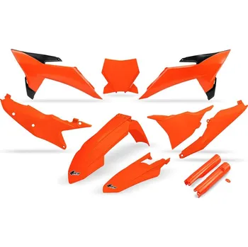 UFO sada plastů a kryty tlumičů KTM SX 125 / 150 / 250 / 300, SXF (SX-F) 250 / 350 / 450 '25-'26 (oranžová fluo)