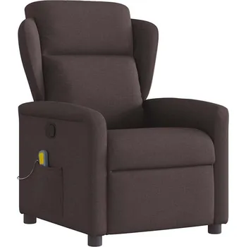 Masáž vidaXL Masážní polohovací křeslo textil [4015587] Barva: tmavě hnědá