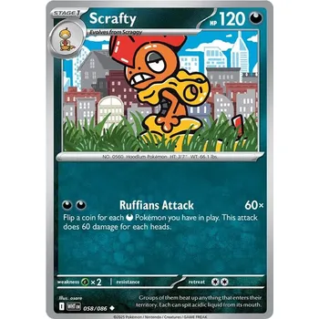 Karetní hra Scrafty 058/086 - White Flare Typ karty: Non-Holo