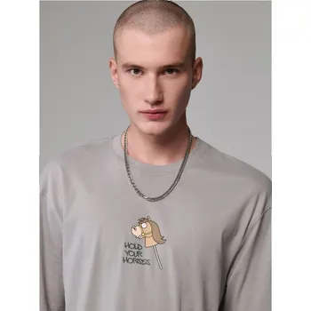 Pánské tričko Tričko s potiskem - XL - House - světle šedá - 000GV-09X